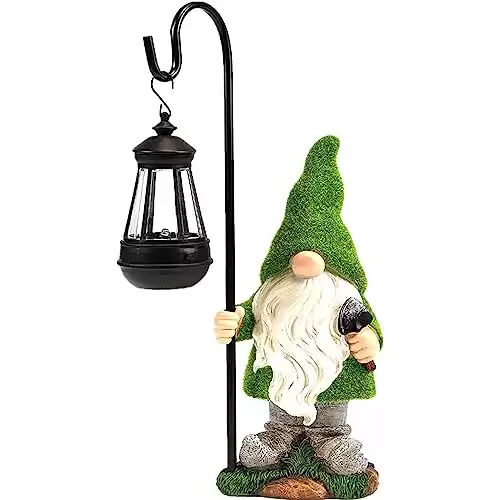 VChymm Flocked Solar Garden Gnomes