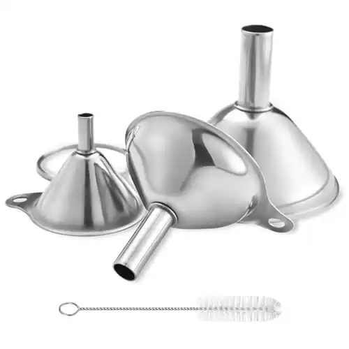 Lakatay Stainless Steel Funnels, Large Small Funnel Set