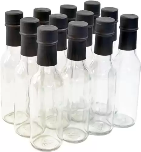 Clear Glass Woozy Bottles with Shrink Capsules, 5 Oz, Case of 24