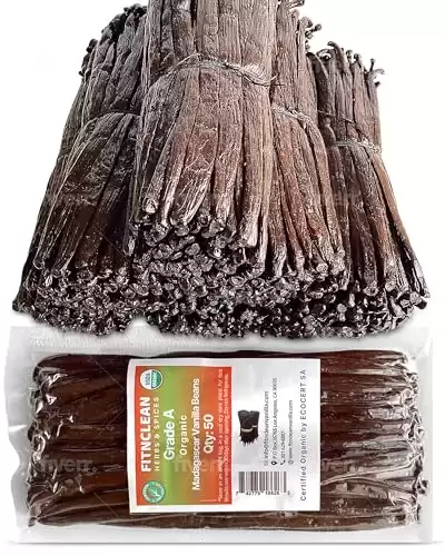 50 Organic Grade A Madagascar Vanilla Beans. Certified USDA Organic