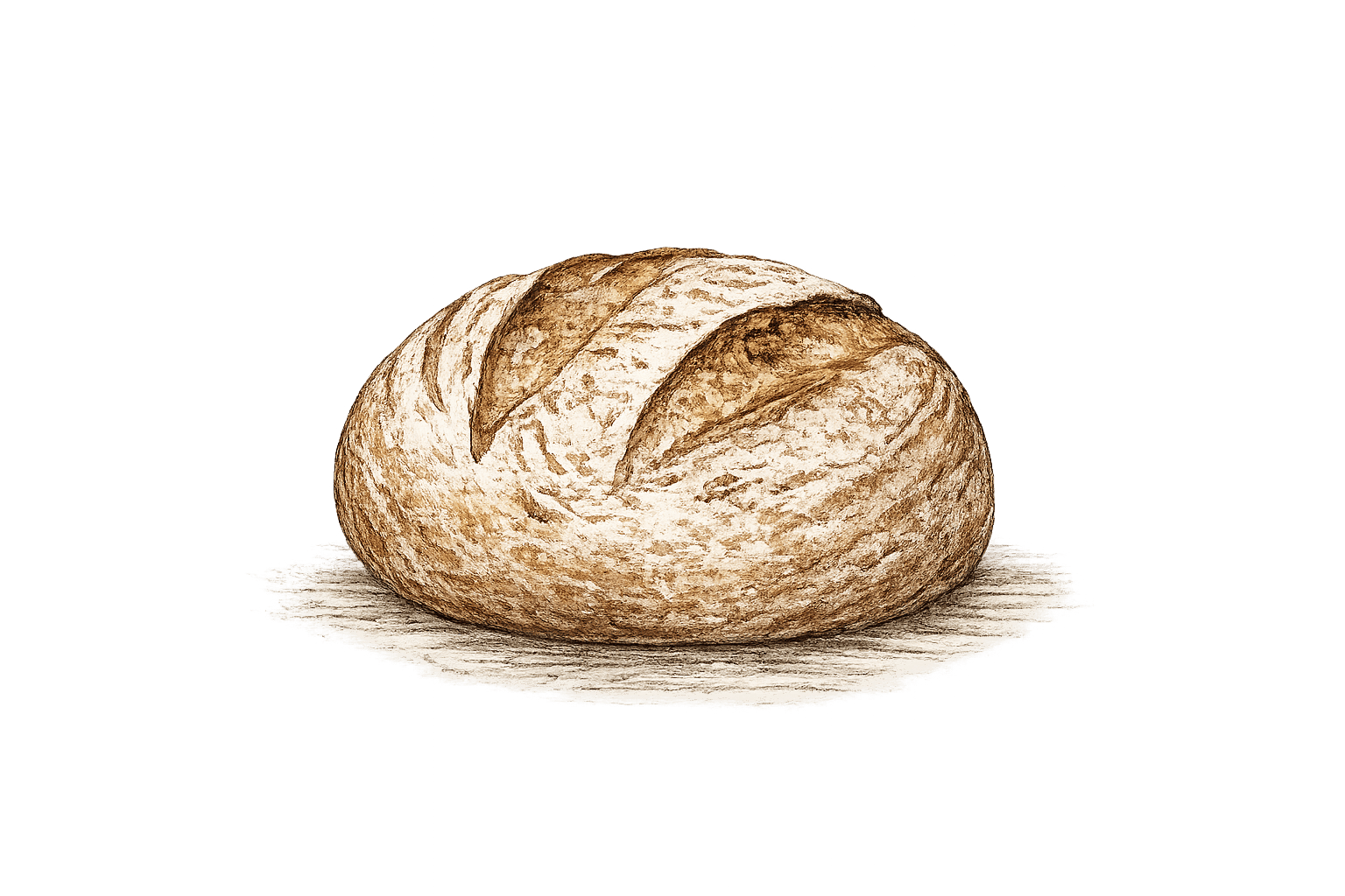 Illustrated sourdough loaf
