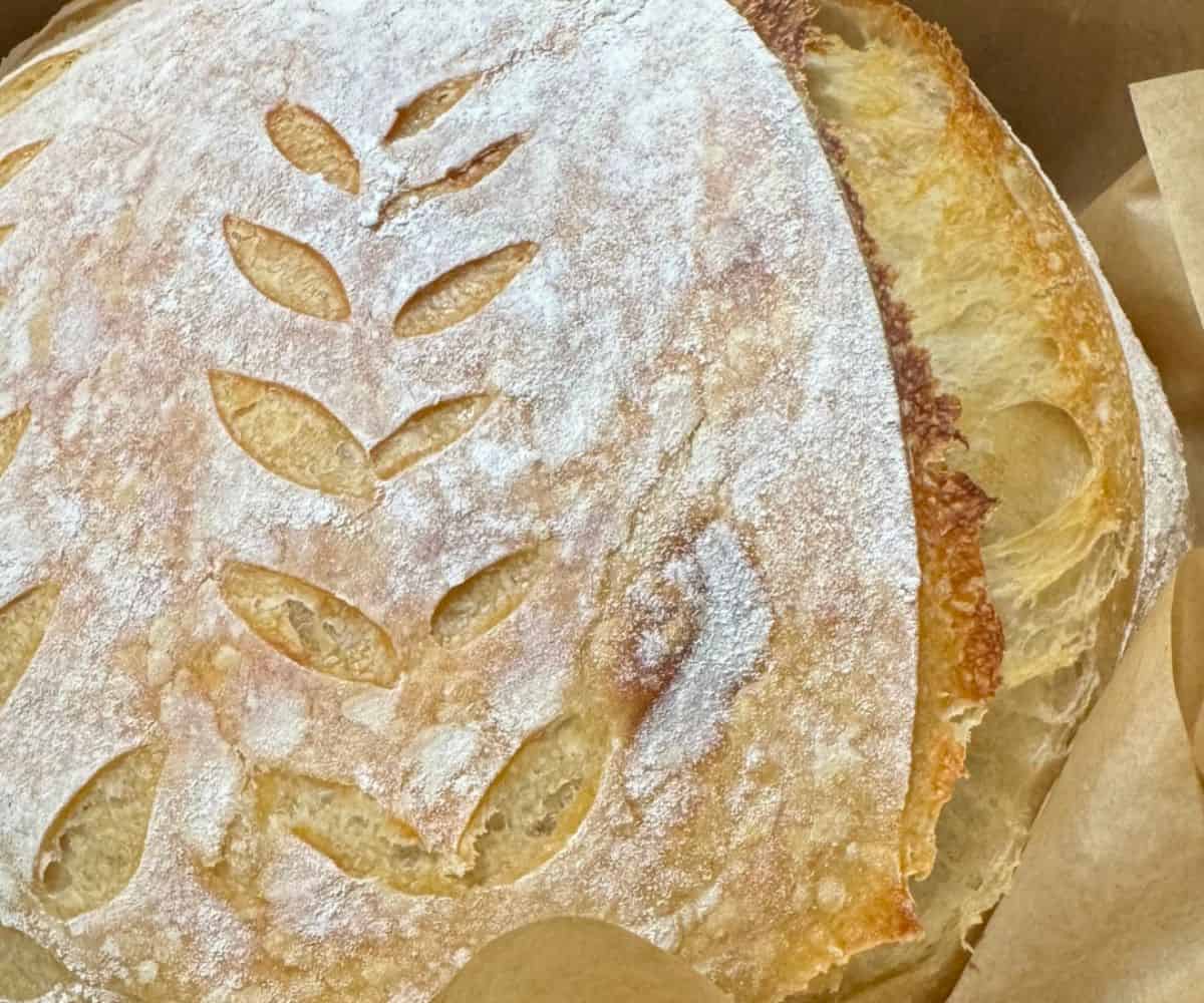 Artisan sourdough bread made at Pauline Manor